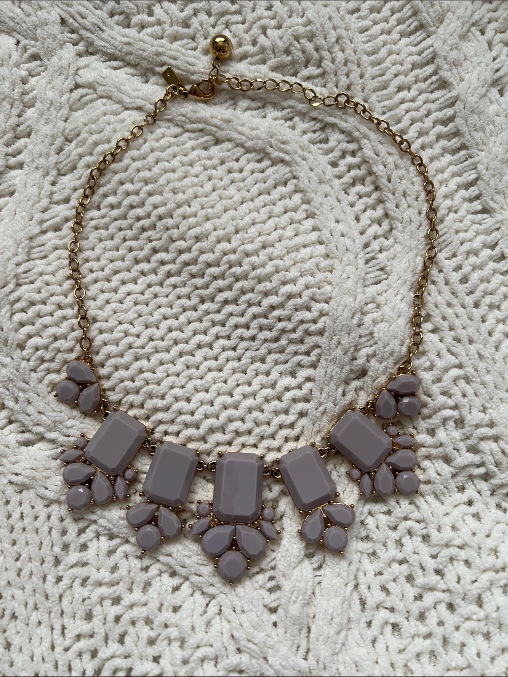 Kate Spade ♠️Gold Chain Statement Necklace with Lavender Stones💜